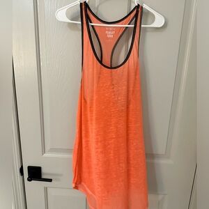 Orange Sheer Racer Back Tank Top